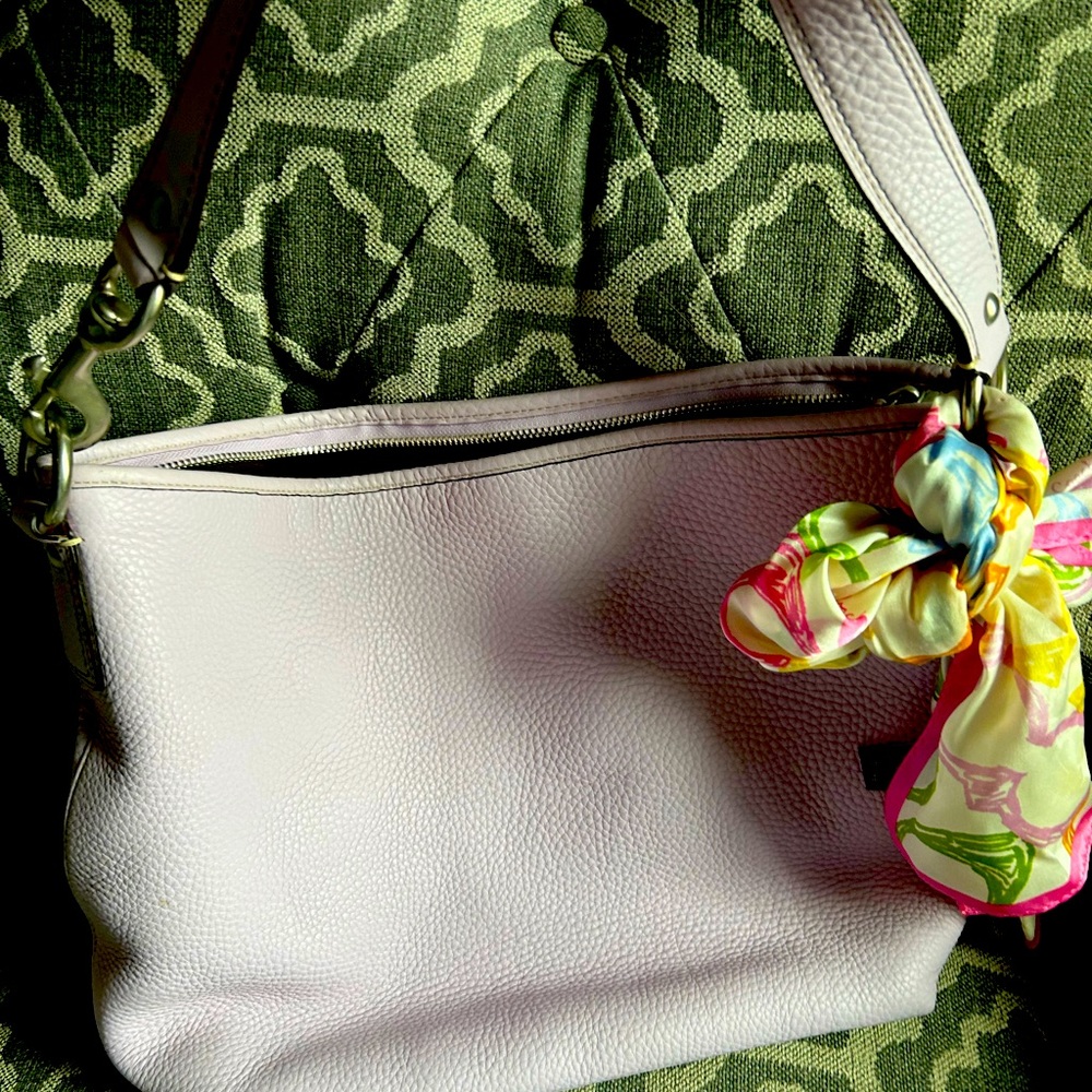 Coach Pebble Leather Lavender Hobo Shoulder Bag